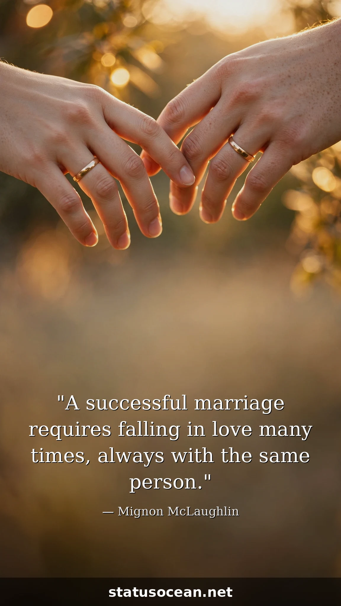 A successful marriage requires falling in love many times, always with the same person.