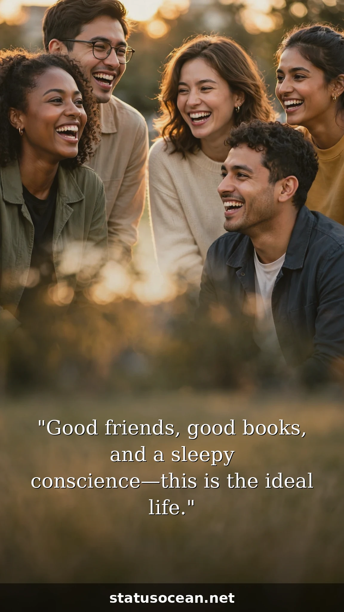 Good friends, good books, and a sleepy conscience—this is the ideal life.