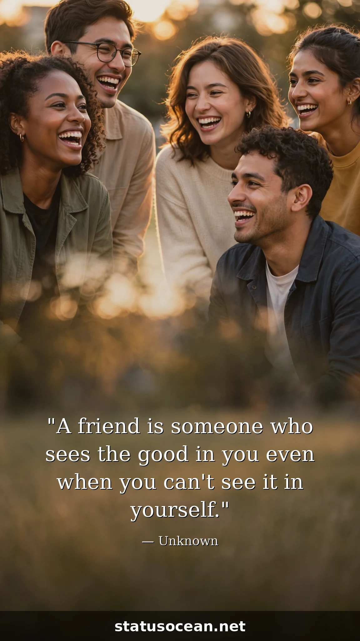A friend is someone who sees the good in you even when you can't see it in yourself.