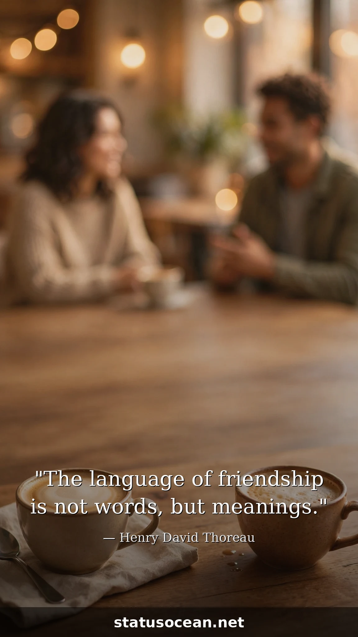 The language of friendship is not words, but meanings.