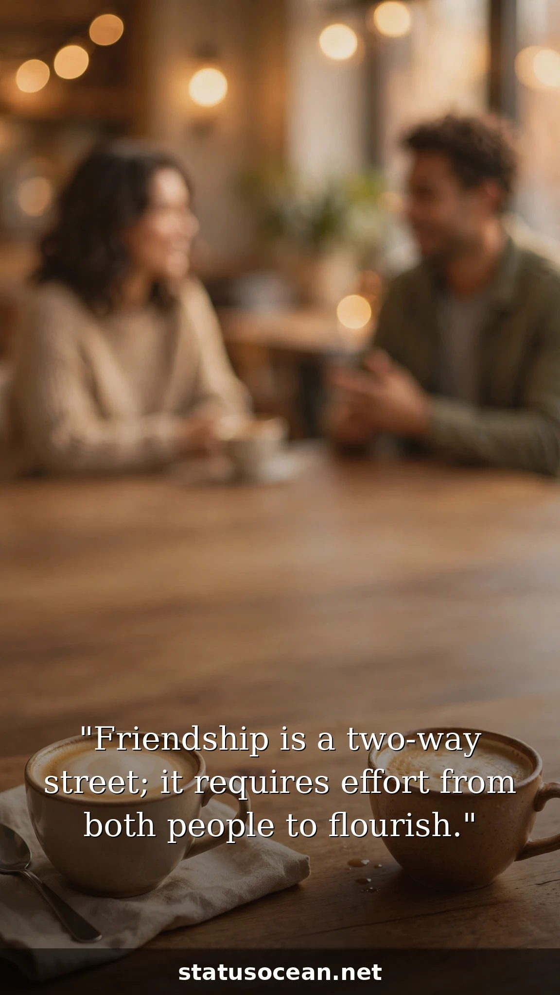 Friendship is a two-way street; it requires effort from both people to flourish.