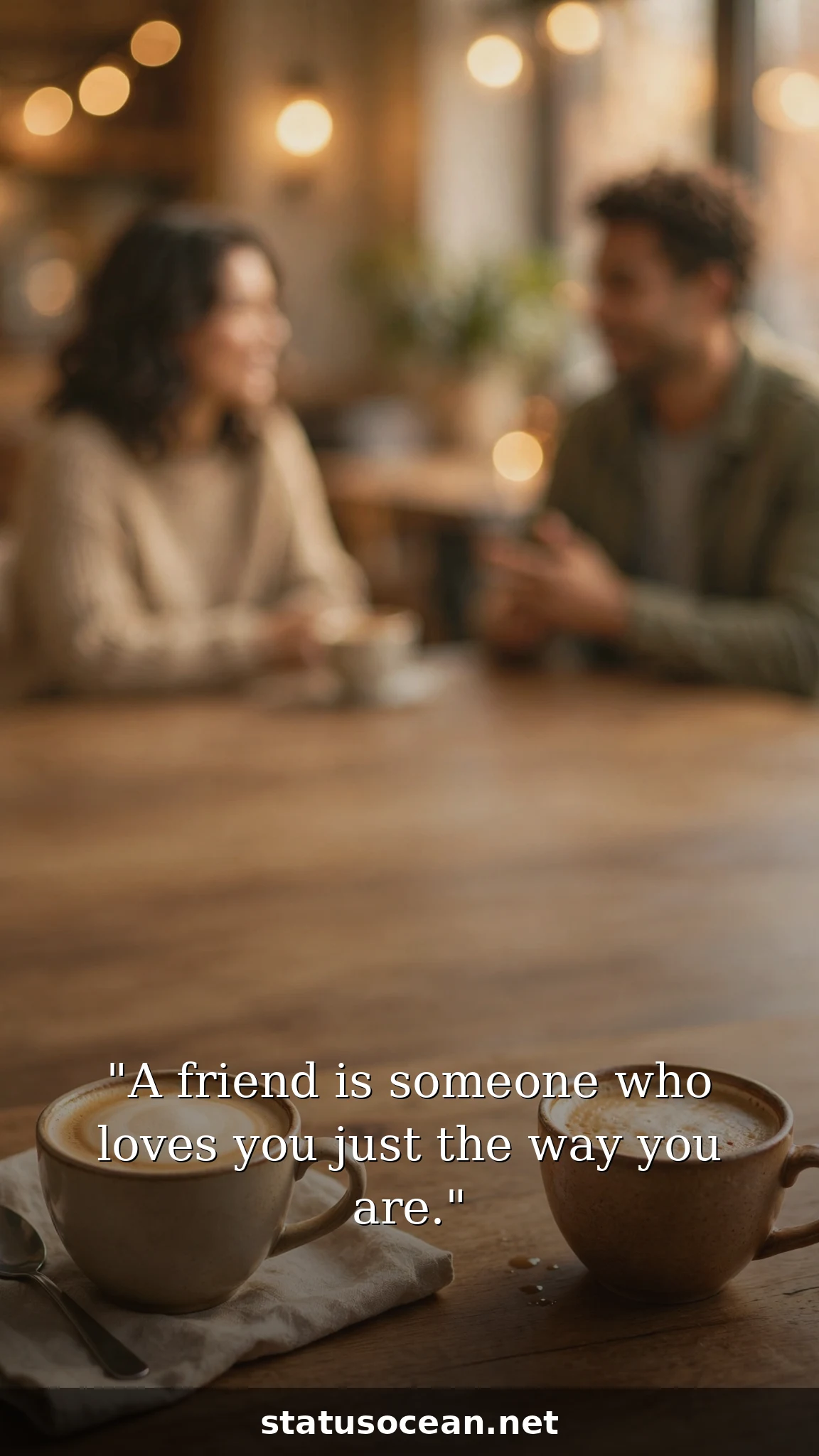 A friend is someone who loves you just the way you are.