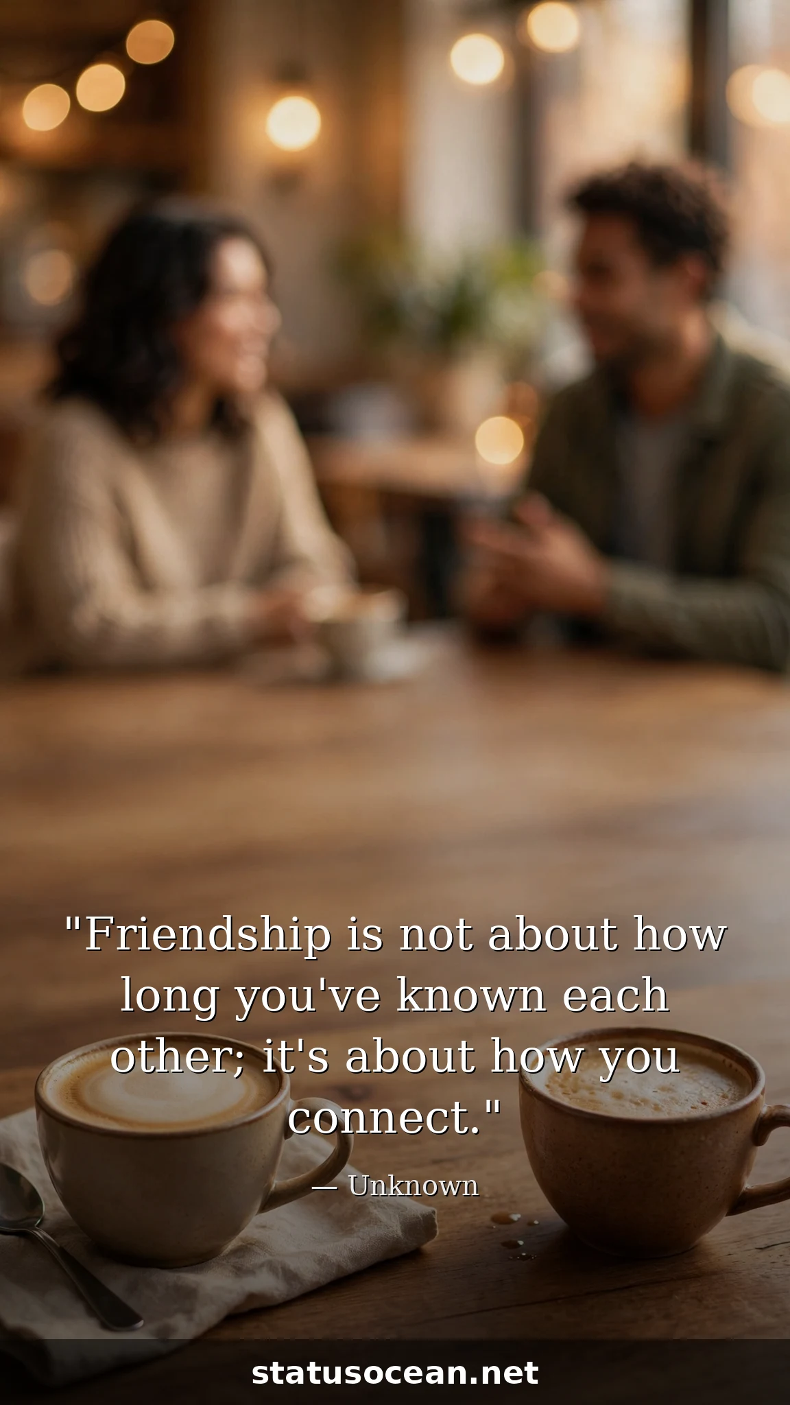 Friendship is not about how long you've known each other; it's about how you connect.