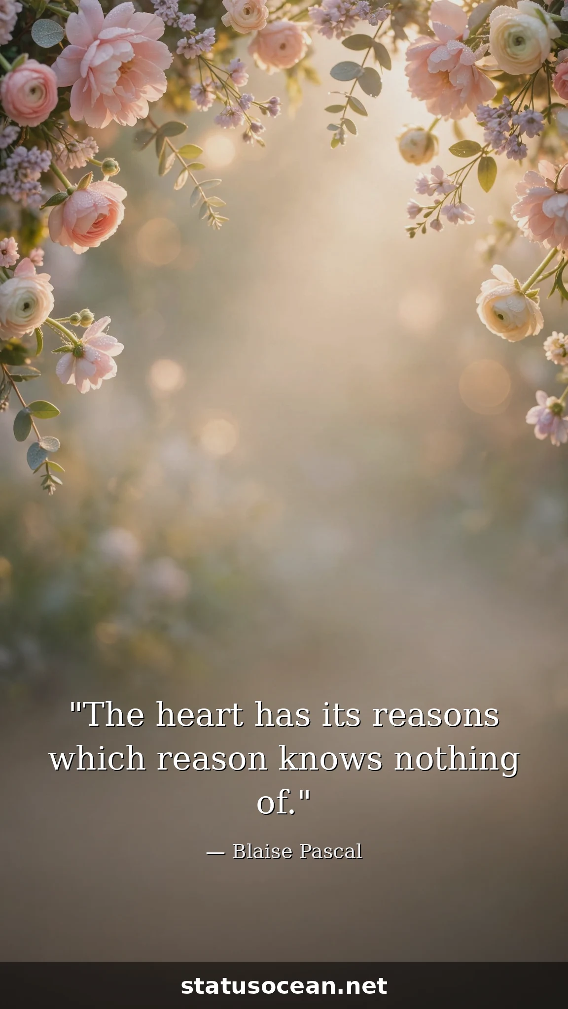 The heart has its reasons which reason knows nothing of.