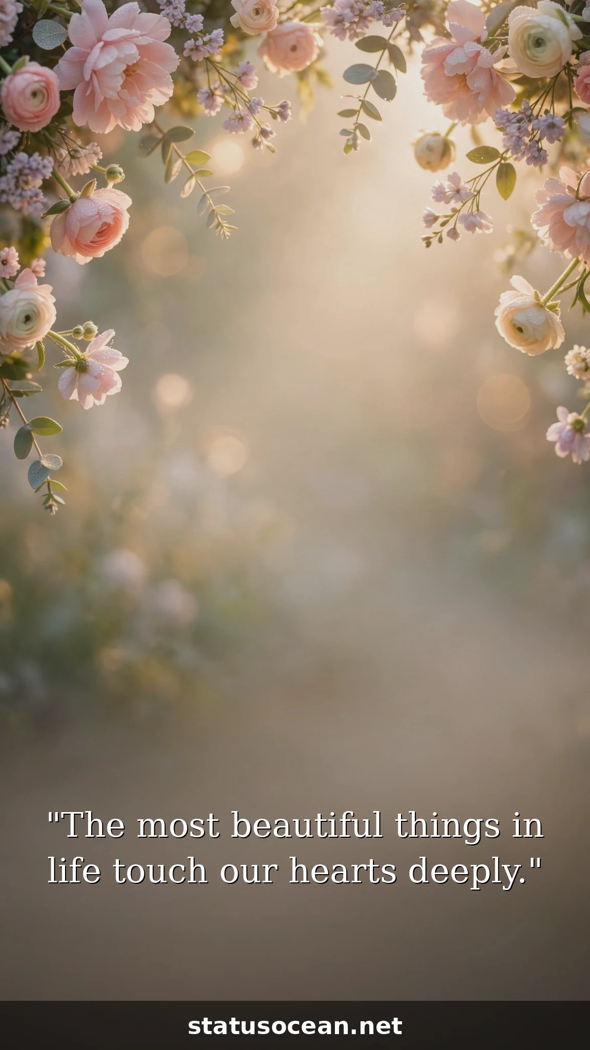 The most beautiful things in life touch our hearts deeply.