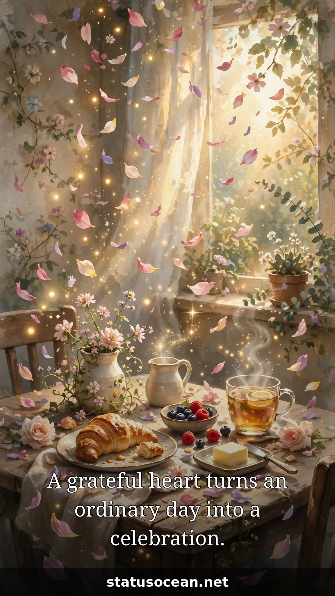 A grateful heart turns an ordinary day into a celebration.
