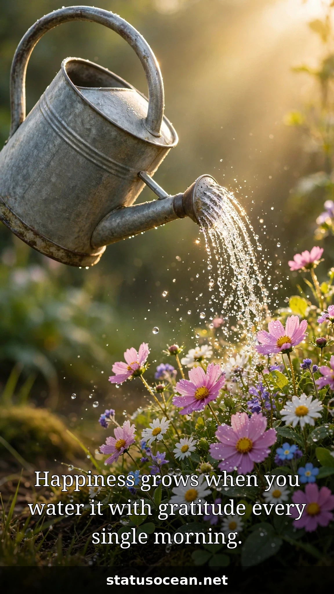 Happiness grows when you water it with gratitude every single morning.