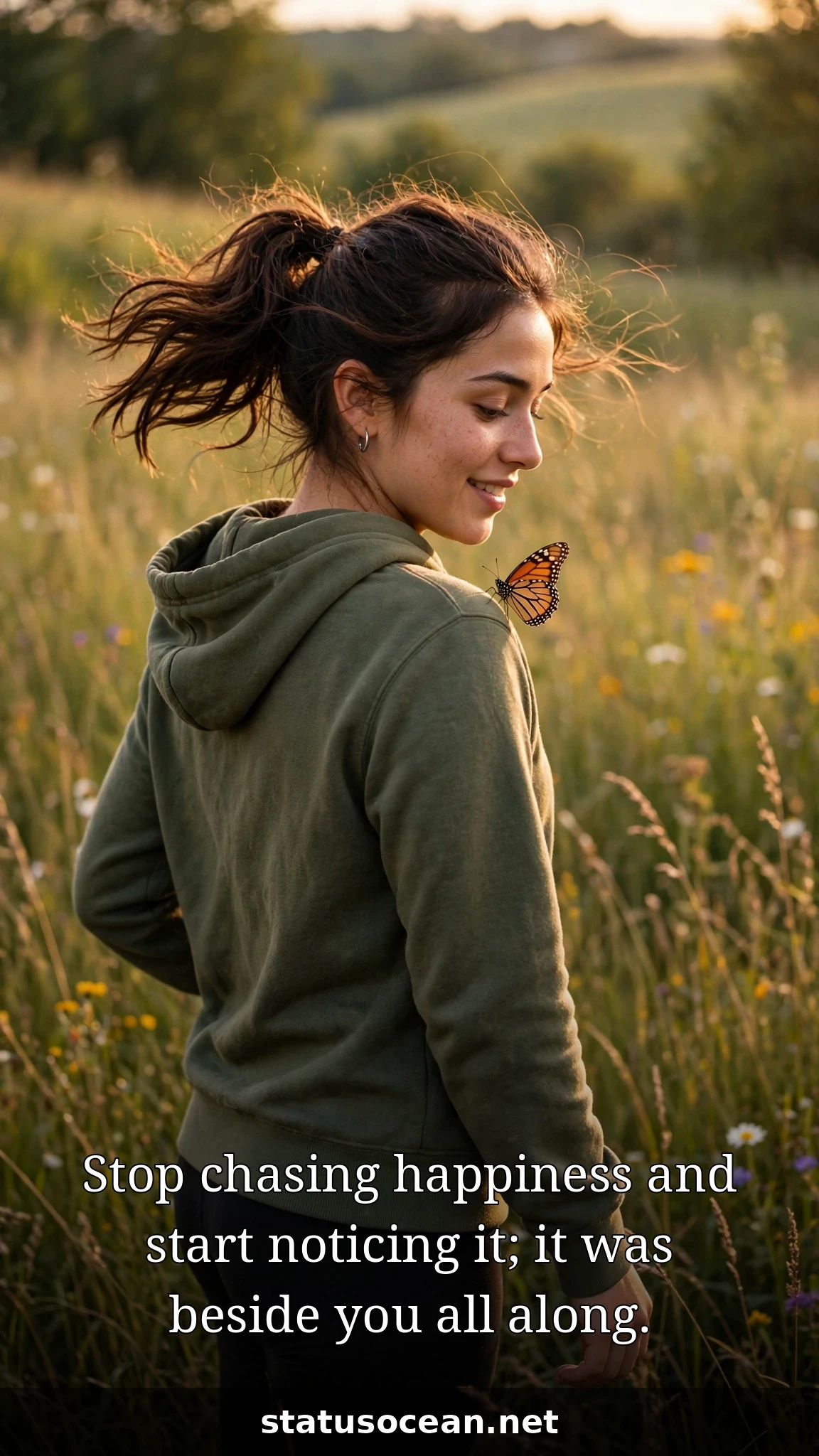 Stop chasing happiness and start noticing it; it was beside you all along.