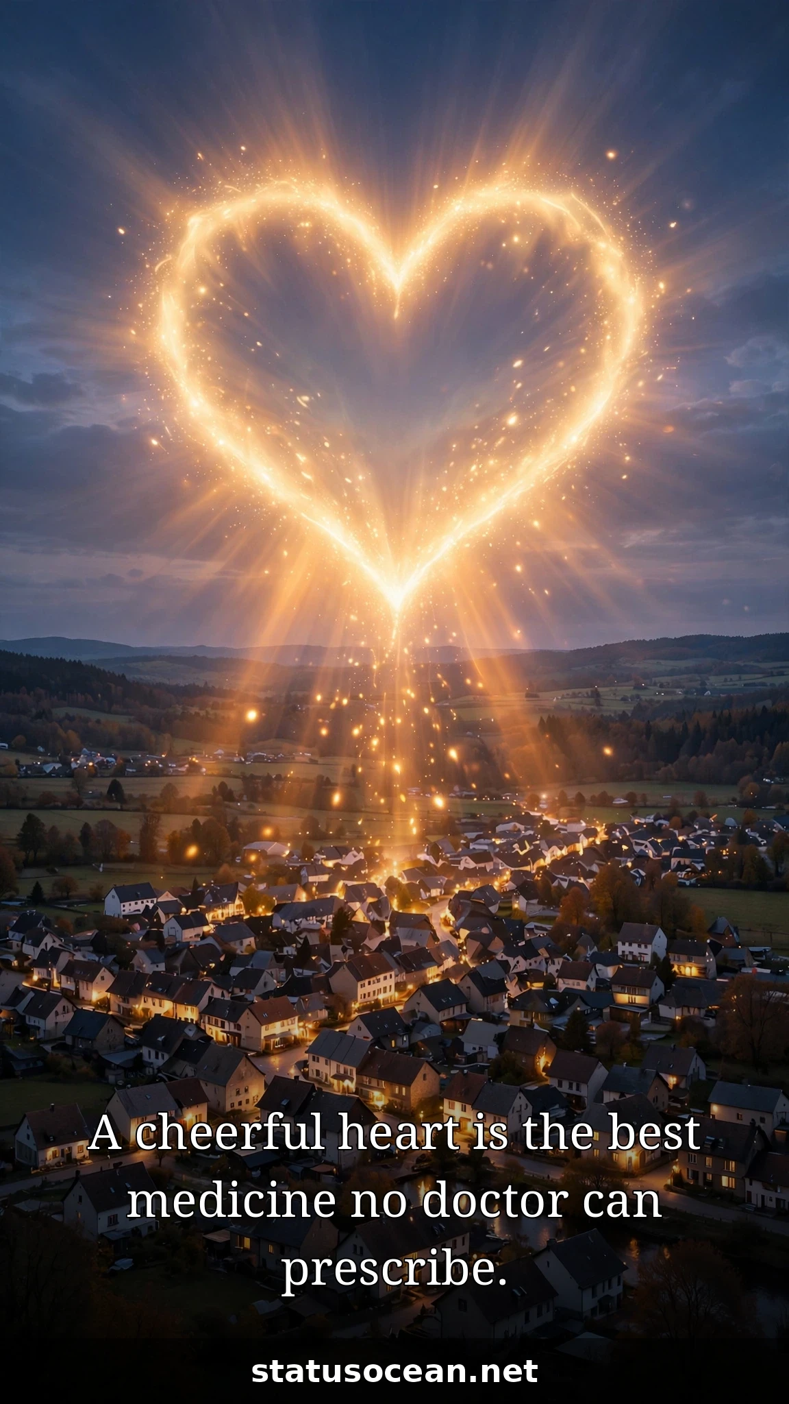 A cheerful heart is the best medicine no doctor can prescribe.