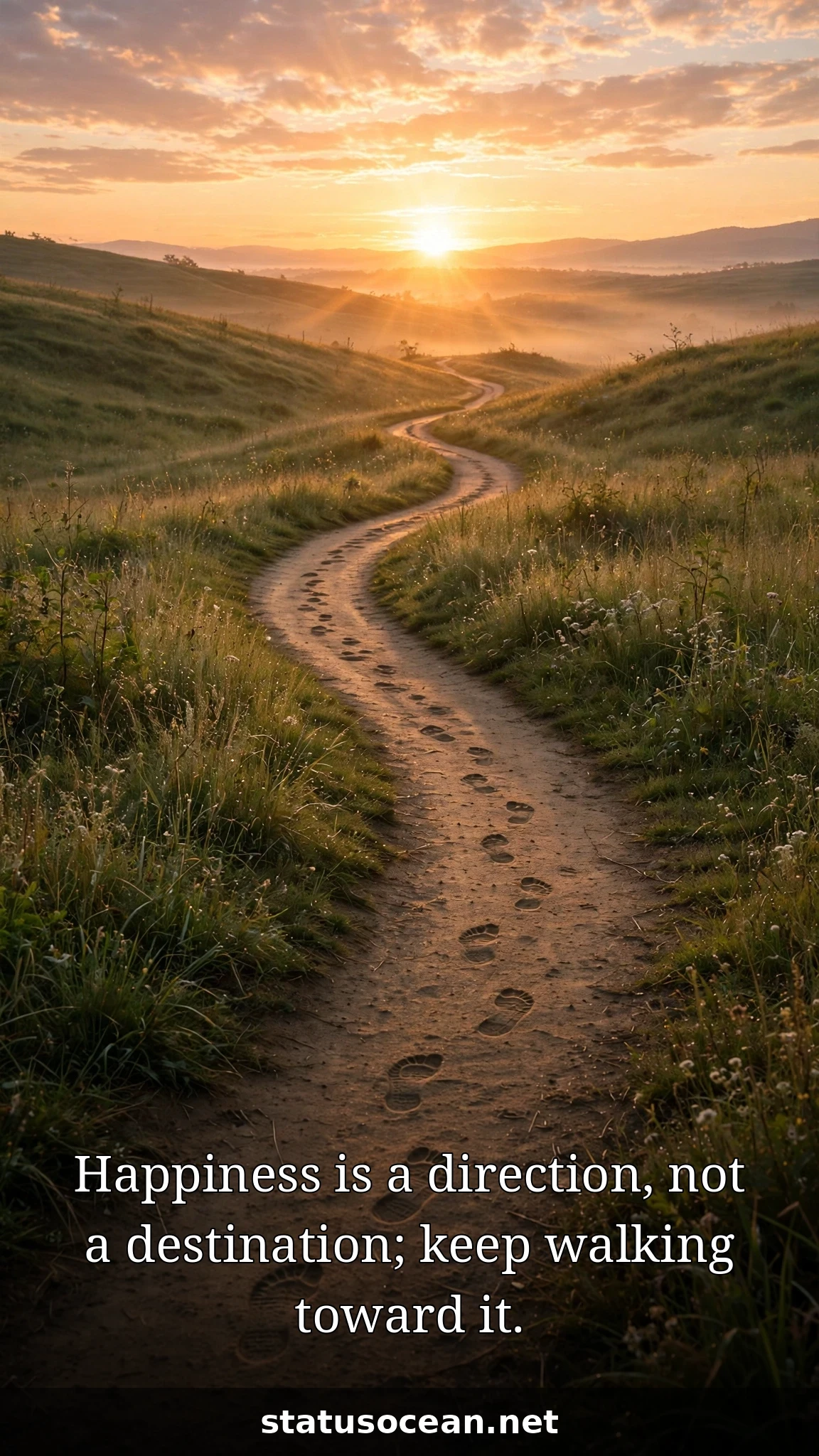 Happiness is a direction, not a destination; keep walking toward it.