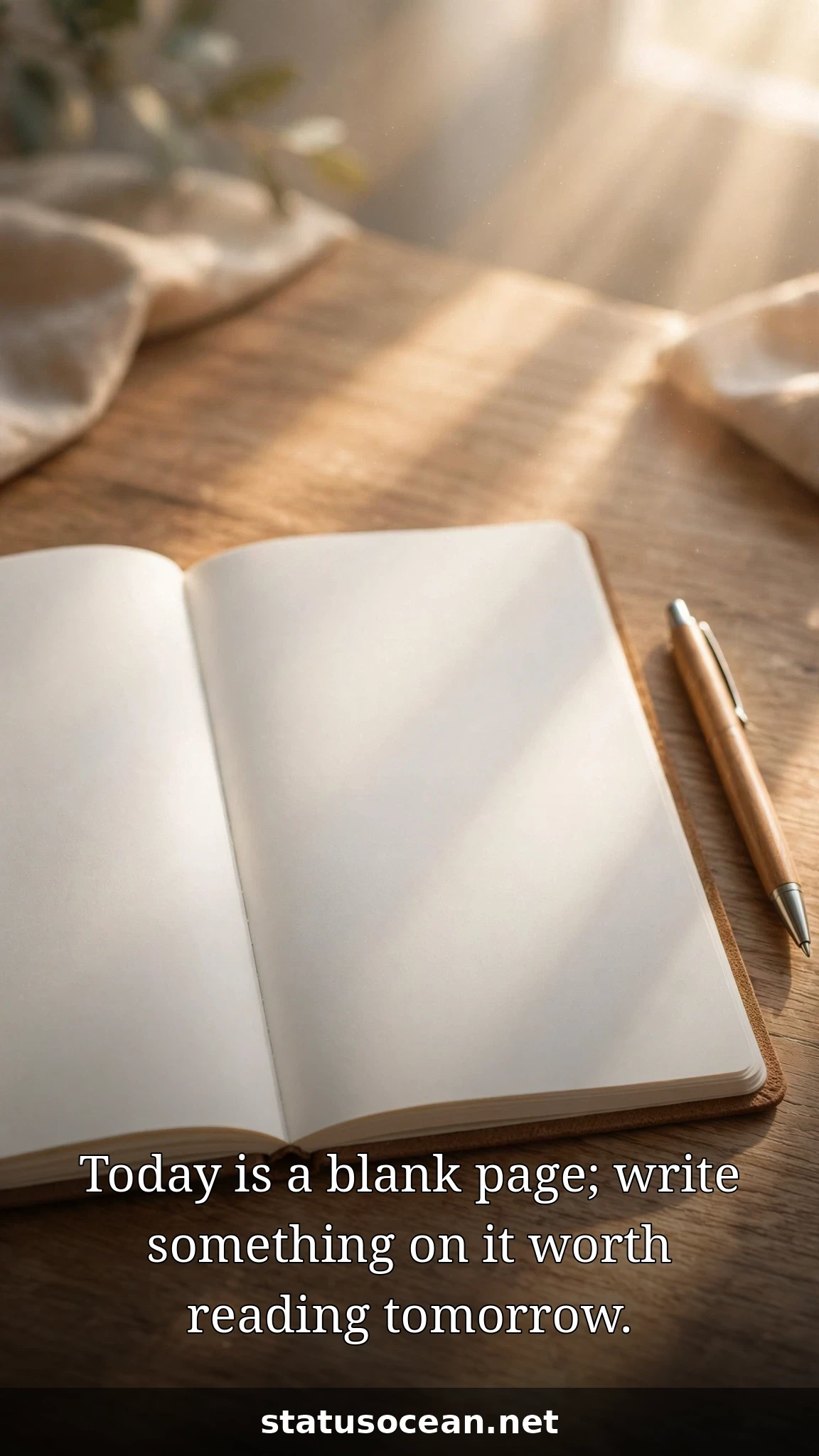 Today is a blank page; write something on it worth reading tomorrow.