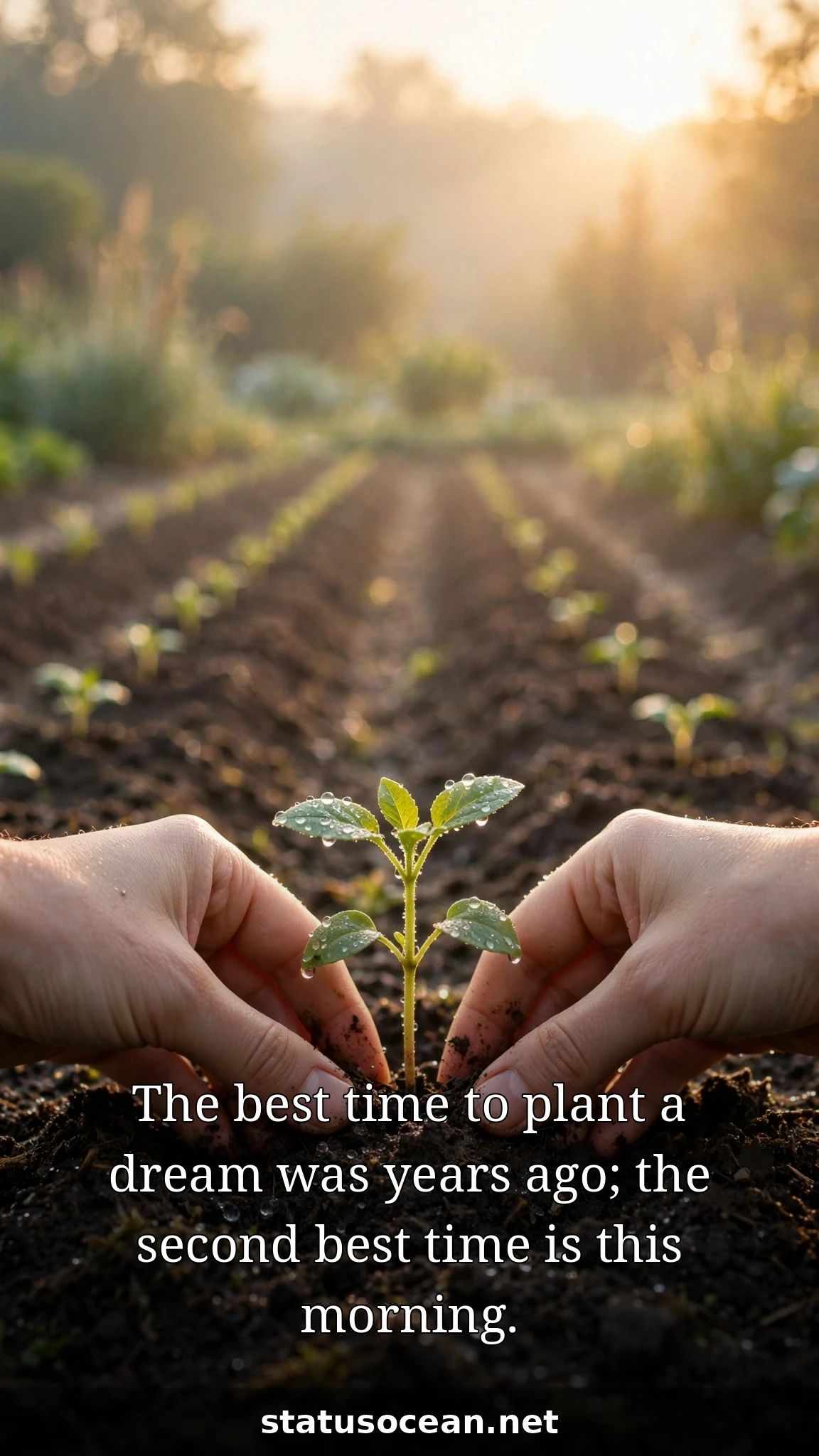 The best time to plant a dream was years ago; the second best time is this morning.