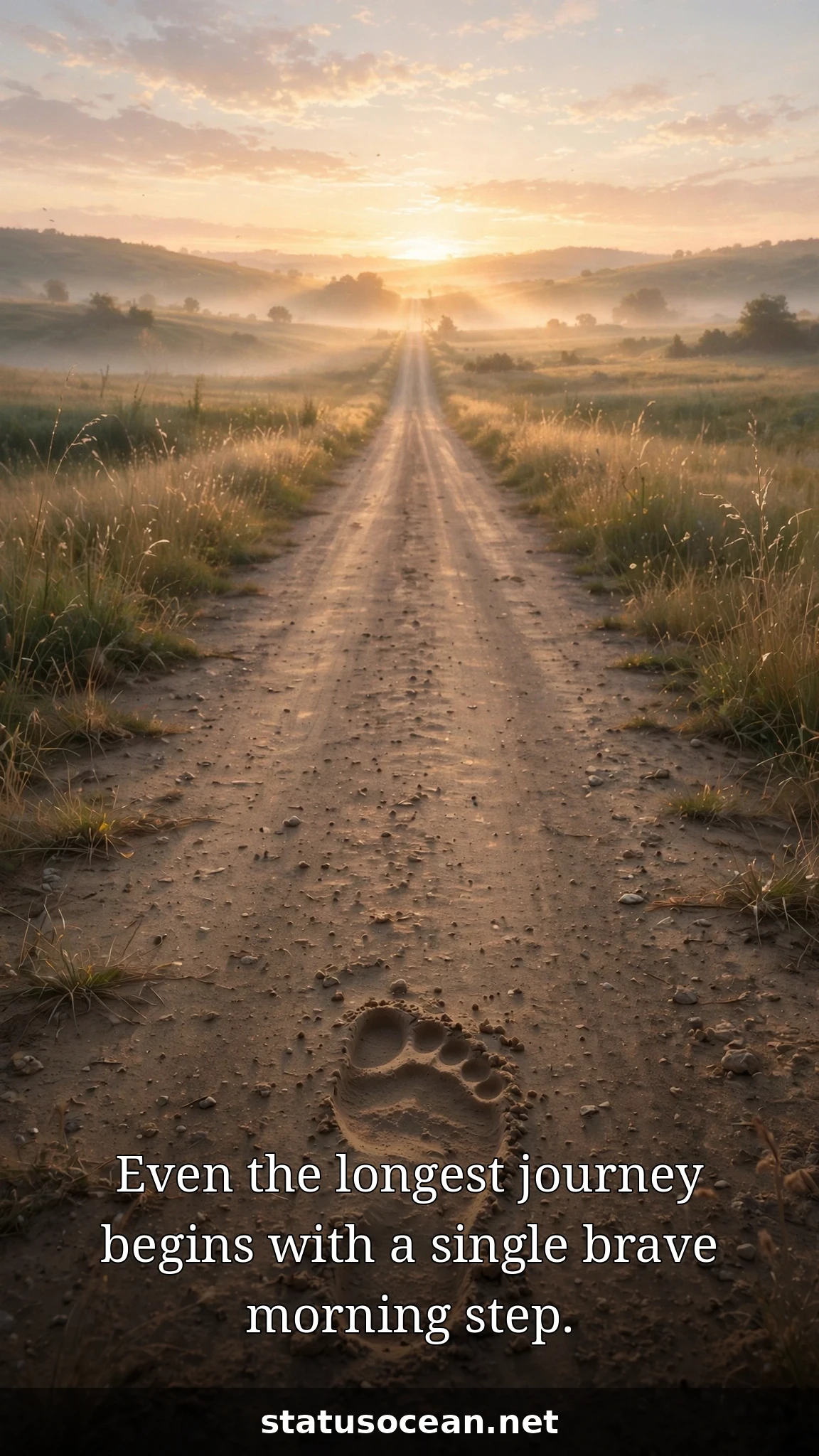 Even the longest journey begins with a single brave morning step.