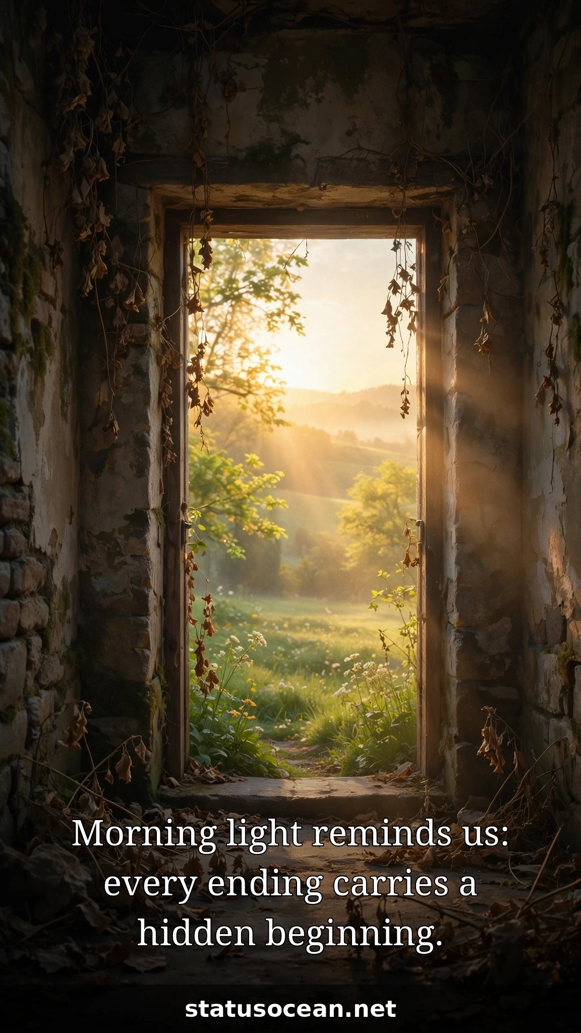 Morning light reminds us: every ending carries a hidden beginning.