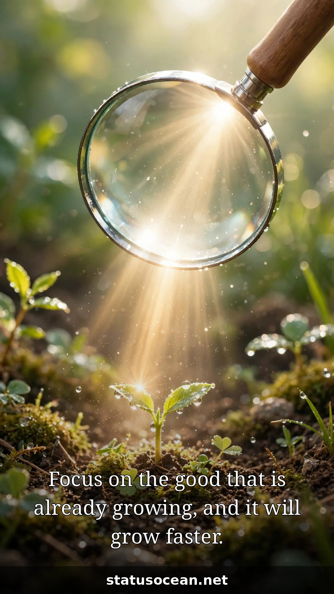 Focus on the good that is already growing, and it will grow faster.