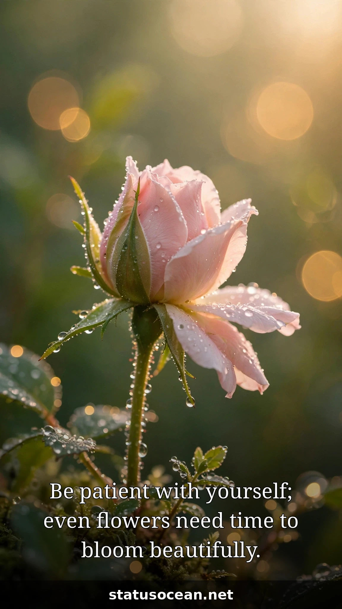 Be patient with yourself; even flowers need time to bloom beautifully.